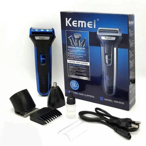 Kemei 3-in-1 Professional Hair Trimmer – Rechargeable Hair, Beard & Nose Trimmer