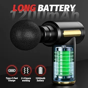 Professional Deep Tissue Massage Gun – Portable High Torque Muscle Massager for Back, Neck & Body