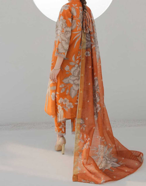 Digital Printed 3 Piece Swiss Lawn Suit with Organza Dupatta – Collection 06