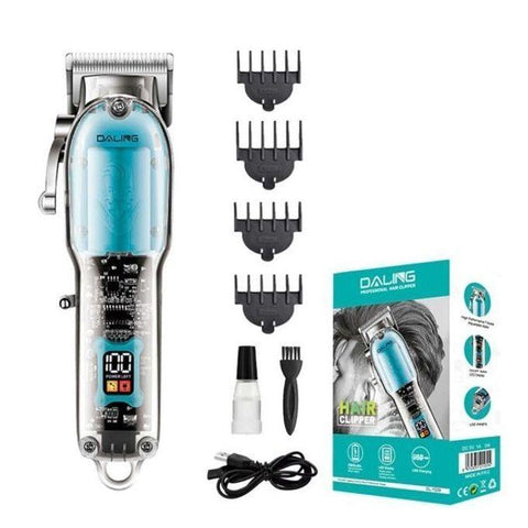 Daling Transparent Hair Trimmer – Cordless Rechargeable Barber Hair Cutting Machine