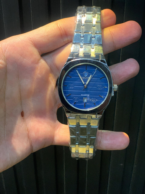 Men's Stainless Steel Quartz Wrist Watch - Golden-Silver