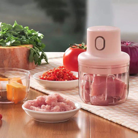 Portable USB Rechargeable Electric Food Chopper – Cordless Mini Grinder