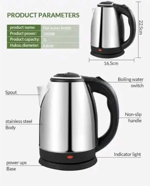 Electric Kettle – Premium Stainless Steel Body with Automatic Auto Shut-Off