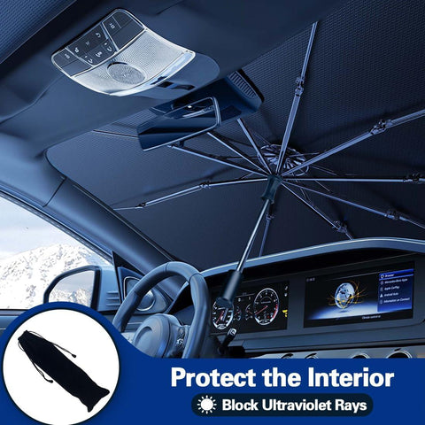 Car Sun Shade Umbrella – Foldable Windshield Sun Protector with UV Block Cover