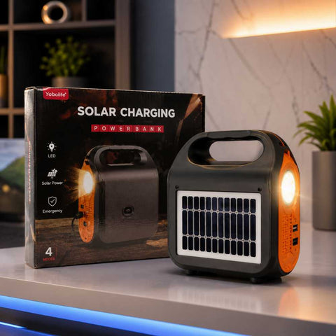Solar Charging Power Bank – Portable Emergency Solar Charger with LED Flashlight