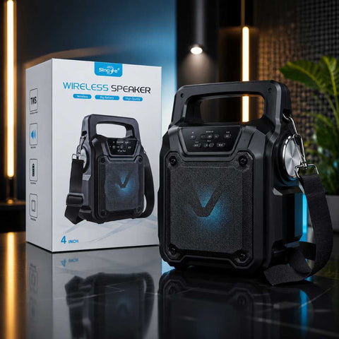 Portable Solar Bluetooth Speaker – Wireless Outdoor Speaker with LED Light, FM Radio & USB Rechargeable