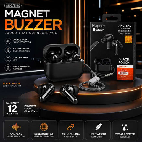 Magnet Buzzer ANC/ENC Bluetooth 5.3 Wireless Earbuds