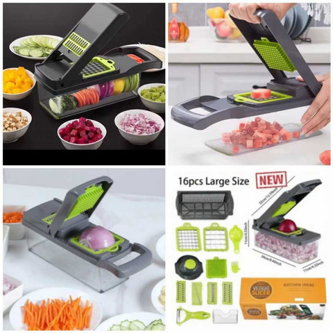 16-in-1 Vegetable Cutter – Multifunctional Chopper, Mandoline Slicer & Food Dicer