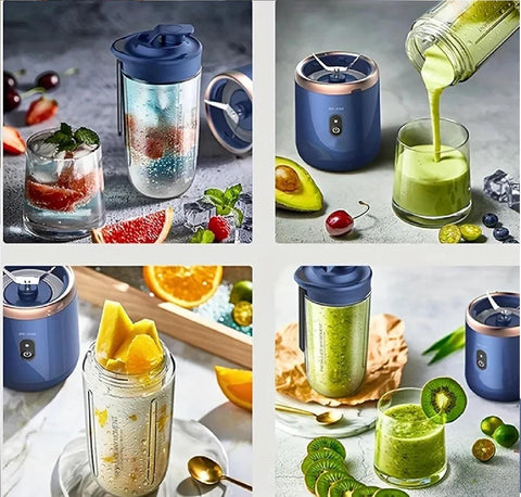 Hexa Blade Juicer – Rechargeable Mini Automatic Electric Juicer 2-in-1 Portable Blender