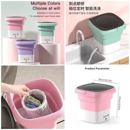 Portable Mini Folding Washing Machine – Compact Collapsible Laundry Machine for Clothes