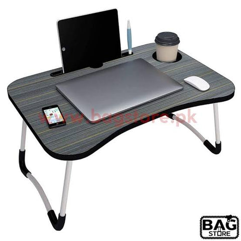Foldable Laptop Table for Bed – Portable Study Desk with Cup Holder