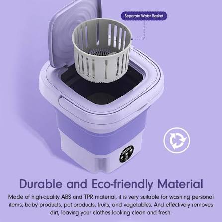 Portable Mini Folding Washing Machine – Compact Collapsible Laundry Machine for Clothes