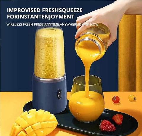 Hexa Blade Juicer – Rechargeable Mini Automatic Electric Juicer 2-in-1 Portable Blender